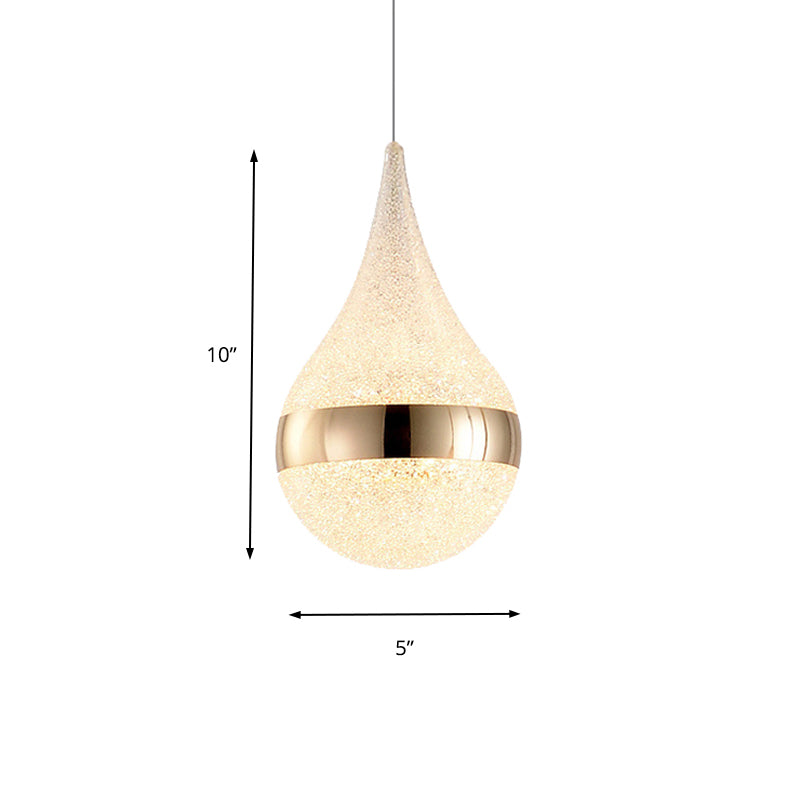 Contemporary 1-Bulb Ceiling Pendant Light with Bubble Crystal Shade White Teardrop Cluster Pendant in Warm/White/Natural Light Clearhalo 'Ceiling Lights' 'Glass shade' 'Glass' 'Modern Pendants' 'Modern' 'Pendant Lights' 'Pendants' Lighting' 159534