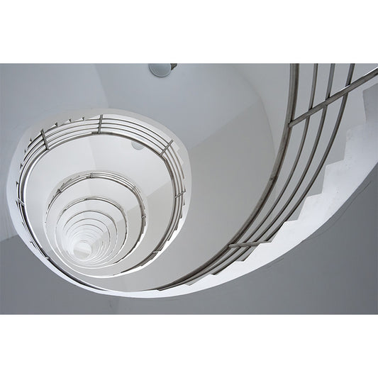 White Spiral Stair Hole Mural Decal Moisture Resistant Wall Decor for Living Room Clearhalo 'Wall Decor' 'Wall Mural' 1595803