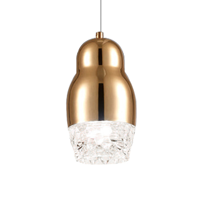 1/3 Heads Metal Pendant Lamp with Gourd Shade Postmodern Chrome/Gold/Rose Gold Suspended Pendant Light for Bar in Warm/White Clearhalo 'Ceiling Lights' 'Pendant Lights' 'Pendants' Lighting' 159615