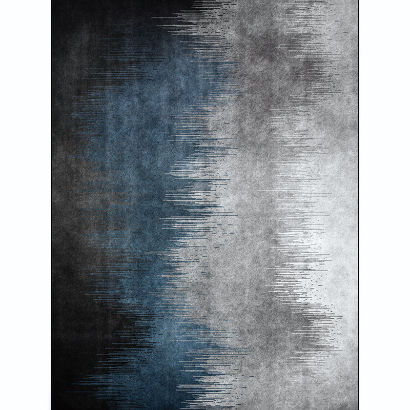 Unique Striped Ombre Print Rug Blue and Grey Simple Rug Polyester Washable Anti-Slip Backing Area Rug for Living Room Clearhalo 'Area Rug' 'Modern' 'Rugs' Rug' 1596458