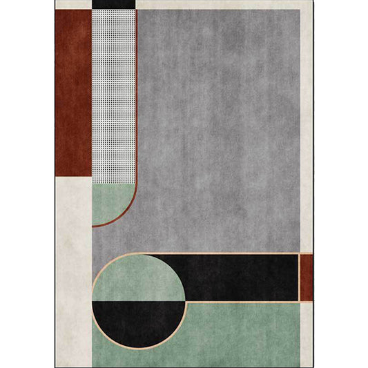 Novelty Modern Rug in Grey Color Block Dots Pattern Rug Polyester Non-Slip Carpet for Home Decoration Clearhalo 'Area Rug' 'Modern' 'Rugs' Rug' 1596490