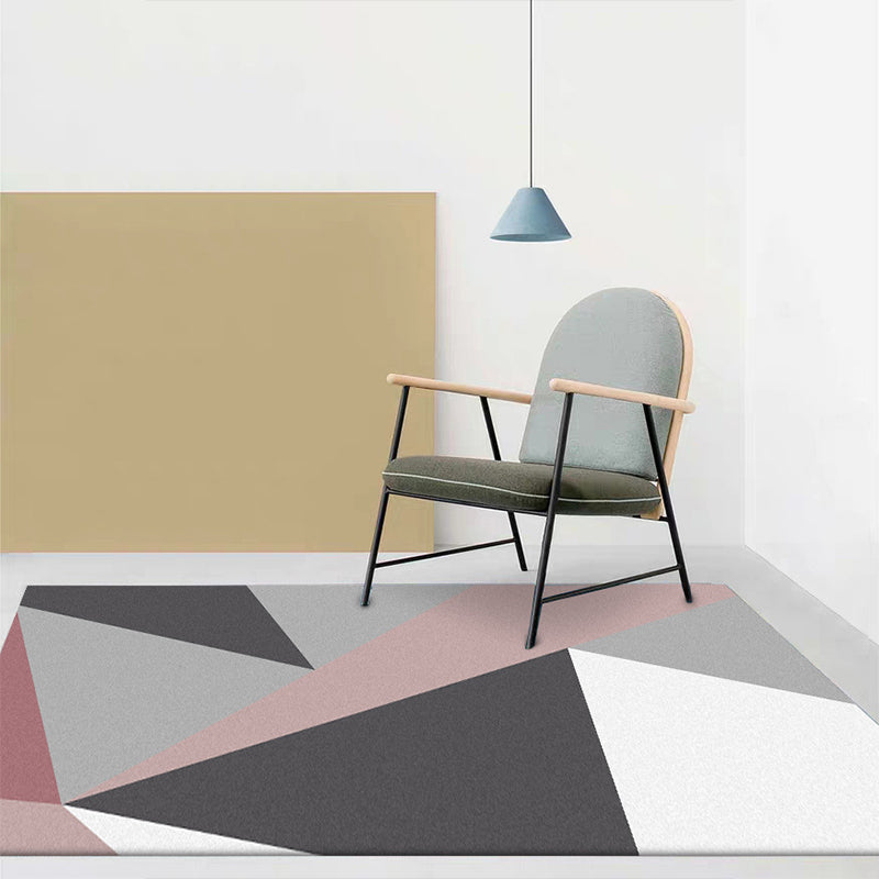 Simple Modern Rug Colorful Colorblock Triangle Pattern Rug Polyester Anti-Slip Carpet for Home Decoration Grey Clearhalo 'Area Rug' 'Modern' 'Rugs' Rug' 1596496