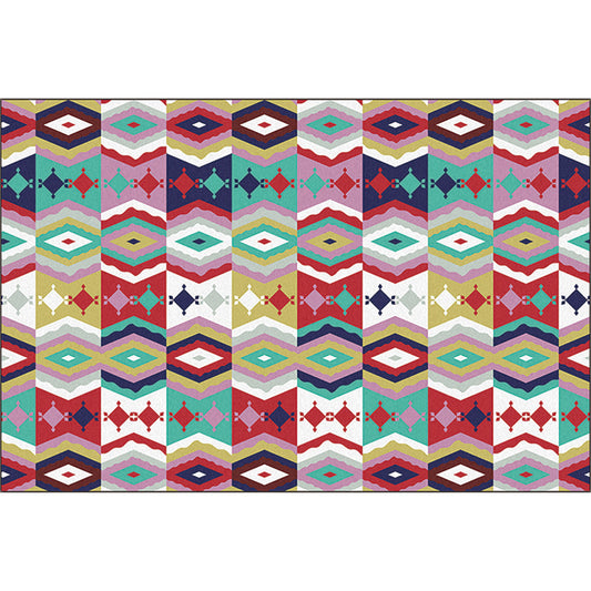 Multicolor Bohemian Rug Polyester Tribal Pattern Rug Washable Non-Slip Backing Carpet for Living Room Clearhalo 'Area Rug' 'Bohemian' 'Rugs' Rug' 1596634