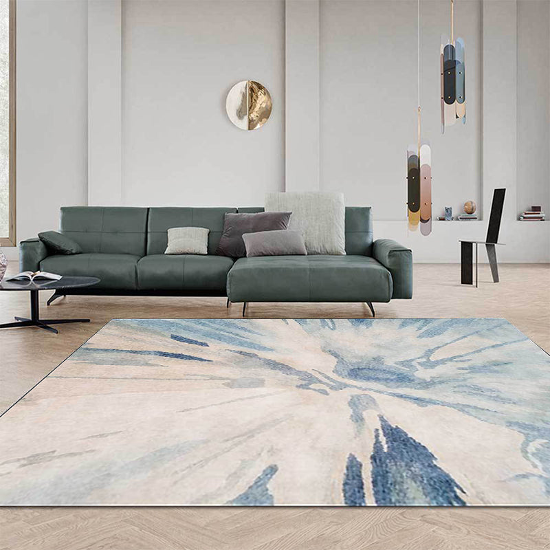 Unique Abstract Rug Light Blue Simple Rug Polyester Washable Anti-Slip Backing Area Rug for Living Room Clearhalo 'Area Rug' 'Modern' 'Rugs' Rug' 1596657