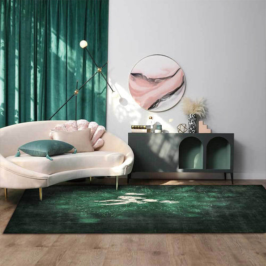 Nordic Abstract Rug Green Polyester Rug Machine Washable Non-Slip Area Rug for Bedroom Clearhalo 'Area Rug' 'Modern' 'Rugs' Rug' 1596675