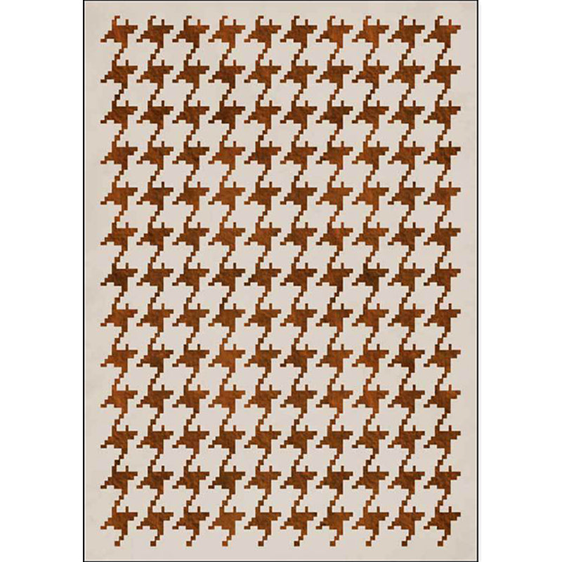 Nordic Modern Rug in Ivory Plaid Houndstooth Pattern Rug Polyester Non-Slip Pet Friendly Carpet for Home Decoration Clearhalo 'Area Rug' 'Modern' 'Rugs' Rug' 1596692