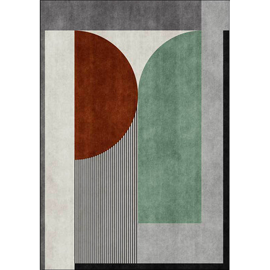 Colorful Bedroom Rug Modern Colorblock Stripe Pattern Area Rug Polyester Stain-Resistant Non-Slip Carpet Clearhalo 'Area Rug' 'Modern' 'Rugs' Rug' 1596700