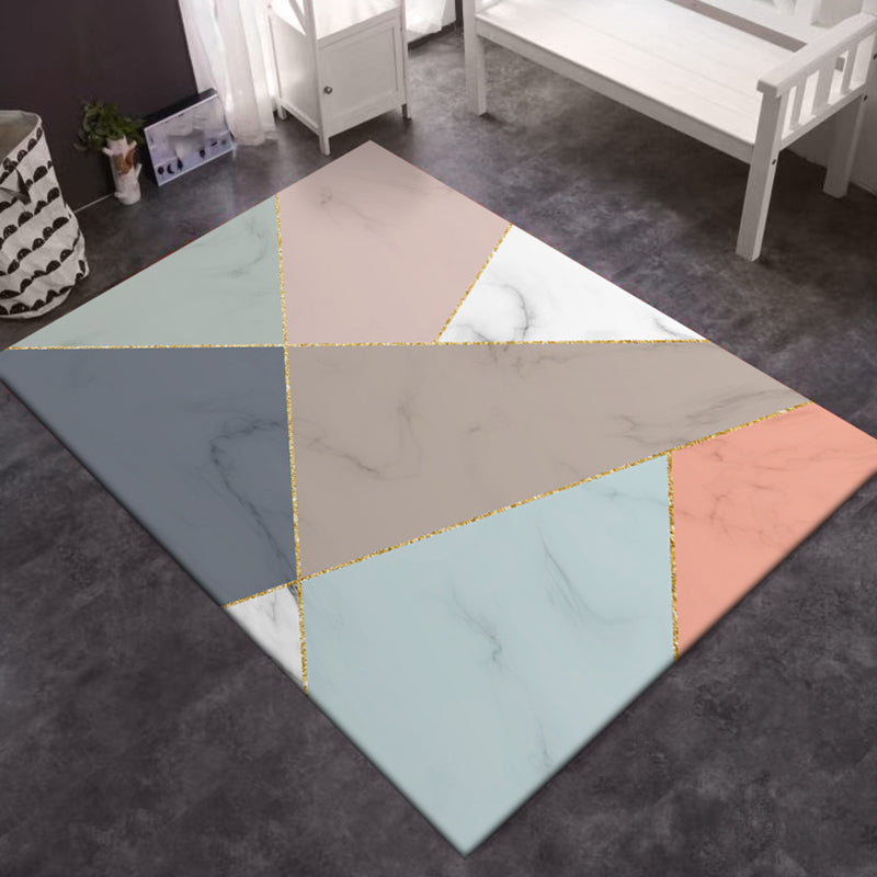 Multicolored Bedroom Rug Modern Colorblock Marble Irregular Shape Pattern Area Rug Polyester Washable Carpet Light Brown Clearhalo 'Area Rug' 'Modern' 'Rugs' Rug' 1596706