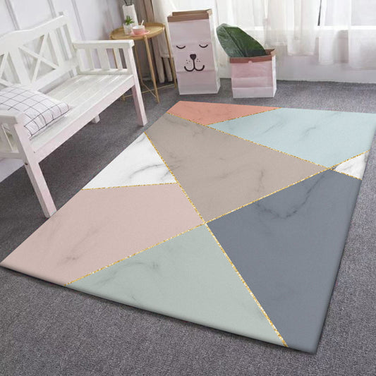Multicolored Bedroom Rug Modern Colorblock Marble Irregular Shape Pattern Area Rug Polyester Washable Carpet Clearhalo 'Area Rug' 'Modern' 'Rugs' Rug' 1596707