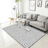 Modern Living Room Rug in White Geometric Lines Print Rug Polyester Stain-Resistant Washable Area Rug White Clearhalo 'Area Rug' 'Modern' 'Rugs' Rug' 1596738