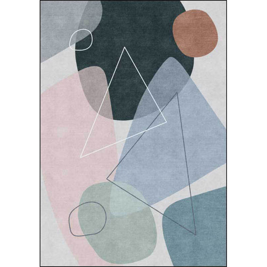 Novelty Living Room Rug Multicolored Color Block Triangle Print Rug Polyester Pet Friendly Anti-Slip Area Rug Clearhalo 'Area Rug' 'Rug' 1596796