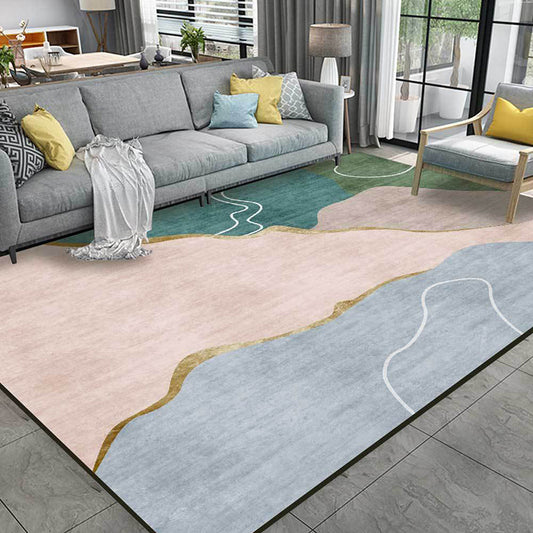 Simple Novelty Rug Colorful Colorblock Lines Pattern Rug Polyester Non-Slip Backing Carpet for Home Decoration Clearhalo 'Area Rug' 'Rug' 1596803