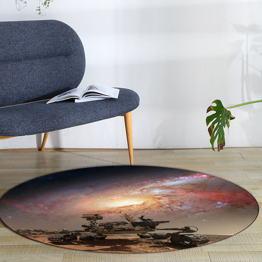 Modern Living Room Rug in Brown Outer Space Galaxy Print Rug Polyester Pet Friendly Area Rug Red Brown Clearhalo 'Area Rug' 'Modern' 'Rugs' Rug' 1596866