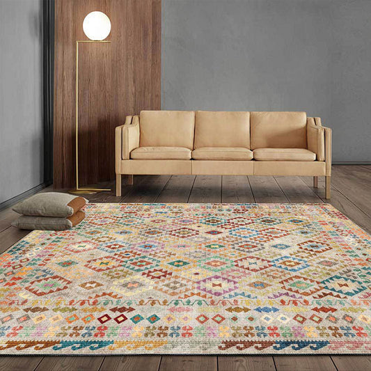 Bohemian Geometric Print Rug Yellow Polyester Rug Machine Washable Non-Slip Area Rug for Living Room Yellow Clearhalo 'Area Rug' 'Bohemian' 'Rugs' Rug' 1596946