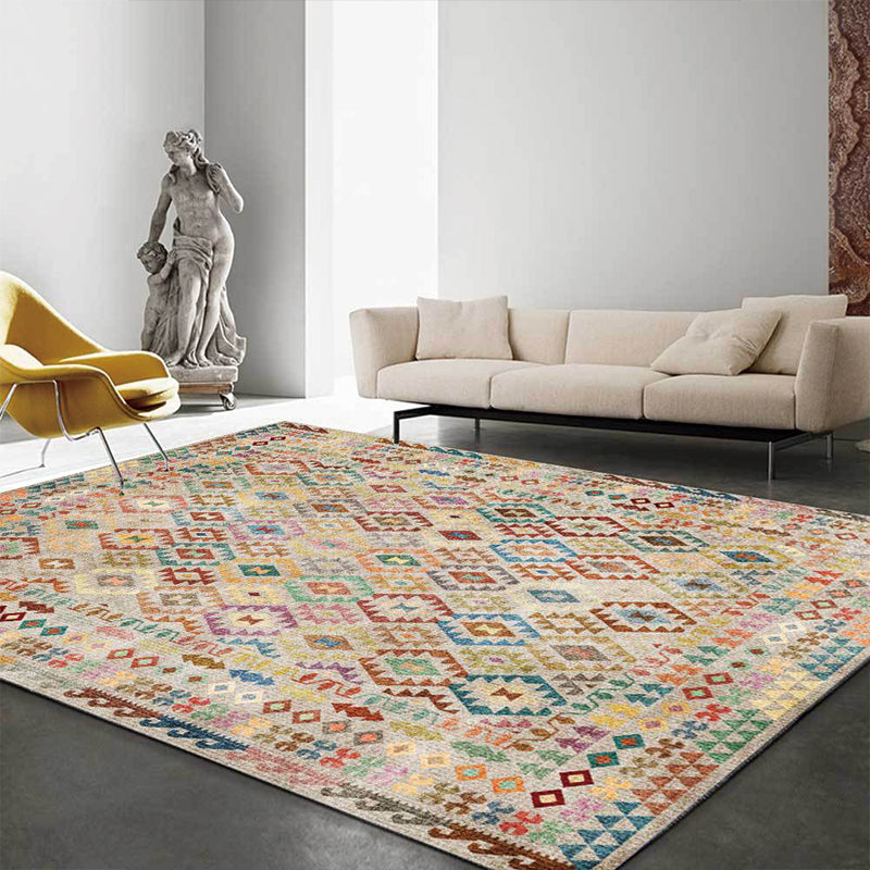 Bohemian Geometric Print Rug Yellow Polyester Rug Machine Washable Non-Slip Area Rug for Living Room Clearhalo 'Area Rug' 'Bohemian' 'Rugs' Rug' 1596947