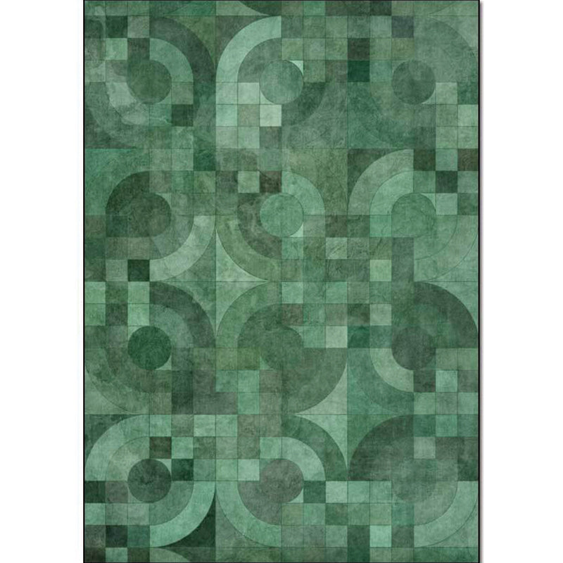 Green Novelty Rug Polyester Geometric Rug Washable Non-Slip Backing Carpet for Living Room Clearhalo 'Area Rug' 'Modern' 'Rugs' Rug' 1596998