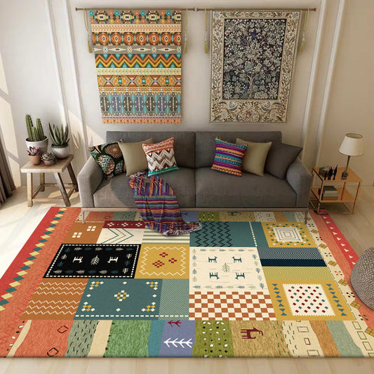 Southwestern Living Room Rug Colorful Animal Diamond Geometry Print Rug Polyester Anti-Slip Area Rug Clearhalo 'Area Rug' 'Rugs' 'Southwestern' Rug' 1597029