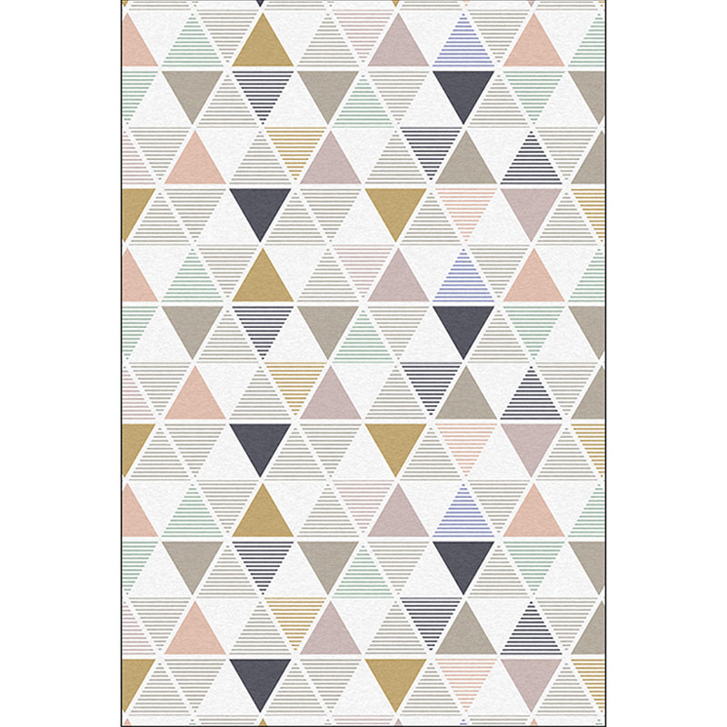 Novelty Modern Rug in Ivory Geometry Triangle Stripe Pattern Rug Polyester Anti-Slip Washable Carpet for Home Decoration Clearhalo 'Area Rug' 'Modern' 'Rugs' Rug' 1597070