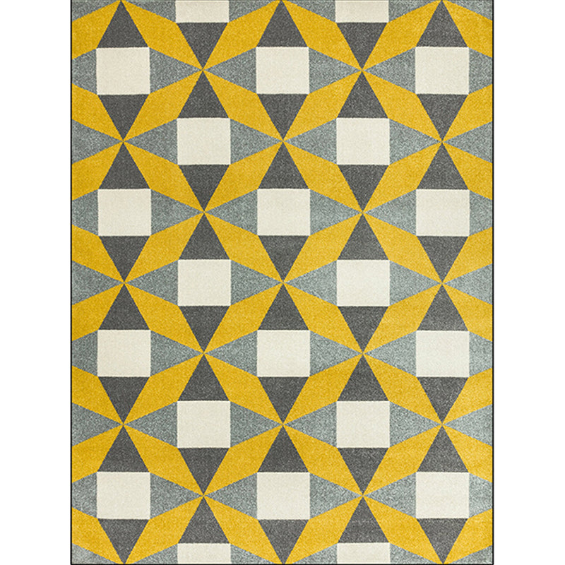 Modern Living Room Rug Colorful Geometric Triangle Square Print Rug Polyester Pet Friendly Area Rug Clearhalo 'Area Rug' 'Modern' 'Rugs' Rug' 1597078