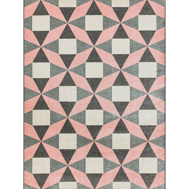 Modern Living Room Rug Colorful Geometric Triangle Square Print Rug Polyester Pet Friendly Area Rug Clearhalo 'Area Rug' 'Modern' 'Rugs' Rug' 1597086