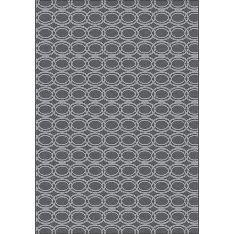 Modern Living Room Rug in Grey Geometric Oval Print Rug Polyester Stain-Resistant Washable Area Rug Clearhalo 'Area Rug' 'Modern' 'Rugs' Rug' 1597102