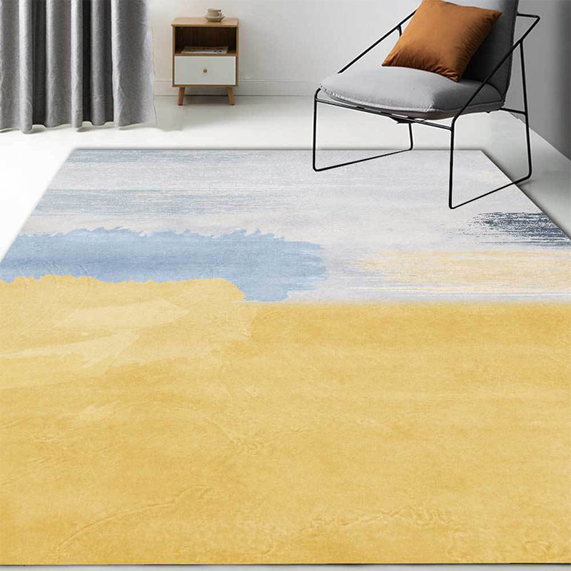 Stylish Abstract Rug Yellow and Grey Nordic Rug Polyester Washable Anti-Slip Backing Area Rug for Living Room Clearhalo 'Area Rug' 'Modern' 'Rugs' Rug' 1597287