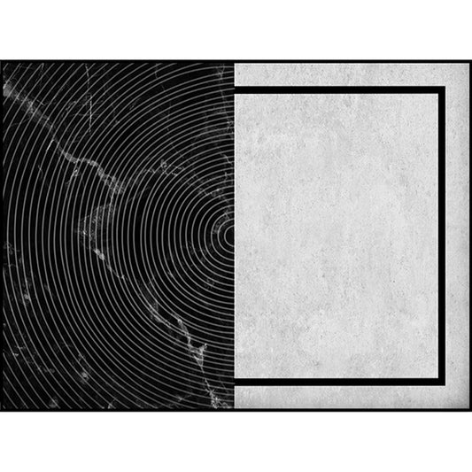 Black and Grey Bedroom Rug Modern Colorblock Marble Semicircle Pattern Area Rug Polyester Washable Carpet Clearhalo 'Area Rug' 'Modern' 'Rugs' Rug' 1597320
