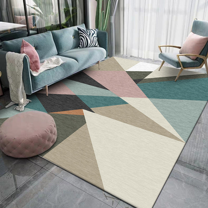 Modern Living Room Rug Multicolor Color Block Irregular Shape Print Rug Polyester Machine Washable Area Rug Clearhalo 'Area Rug' 'Modern' 'Rugs' Rug' 1597327