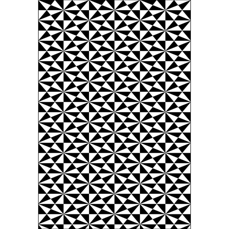 Black and White Bedroom Rug Modern Geometric Triangle Pattern Area Rug Polyester Non-Slip Backing Washable Carpet Clearhalo 'Area Rug' 'Modern' 'Rugs' Rug' 1597336