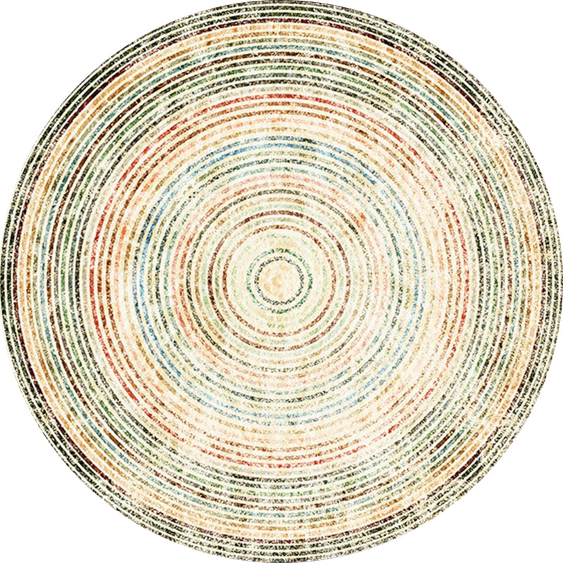 Yellow Rustic Rug Polyester Concentric Circles Pattern Rug Washable Non-Slip Backing Area Rug for Living Room Clearhalo 'Area Rug' 'Rug' 1597408