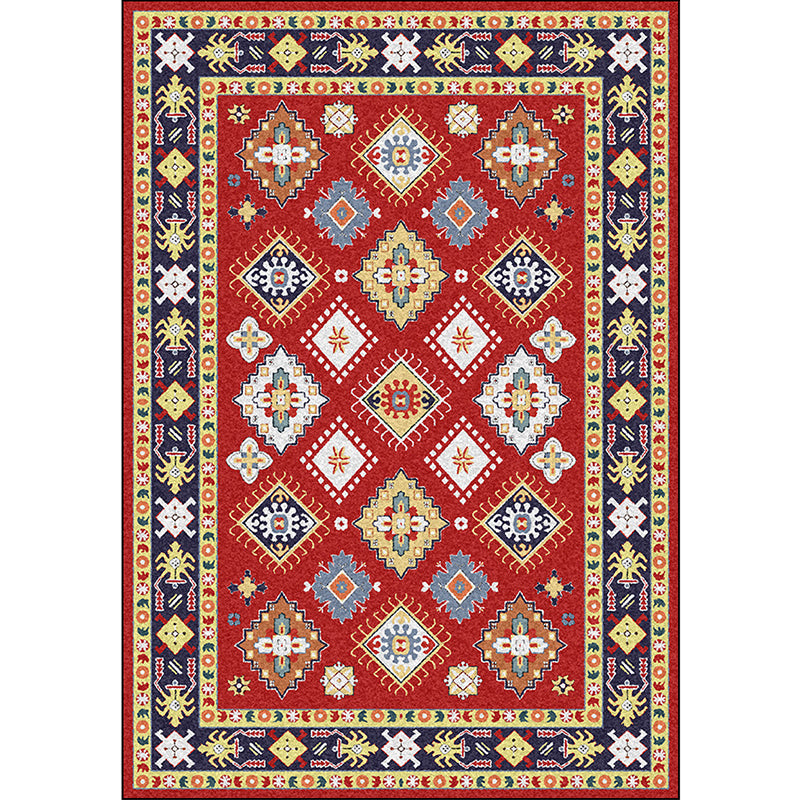 Southwestern Living Room Rug in Red Diamond Print Rug Polyester Anti-Slip Pet Friendly Area Rug Clearhalo 'Area Rug' 'Rugs' 'Southwestern' Rug' 1597464