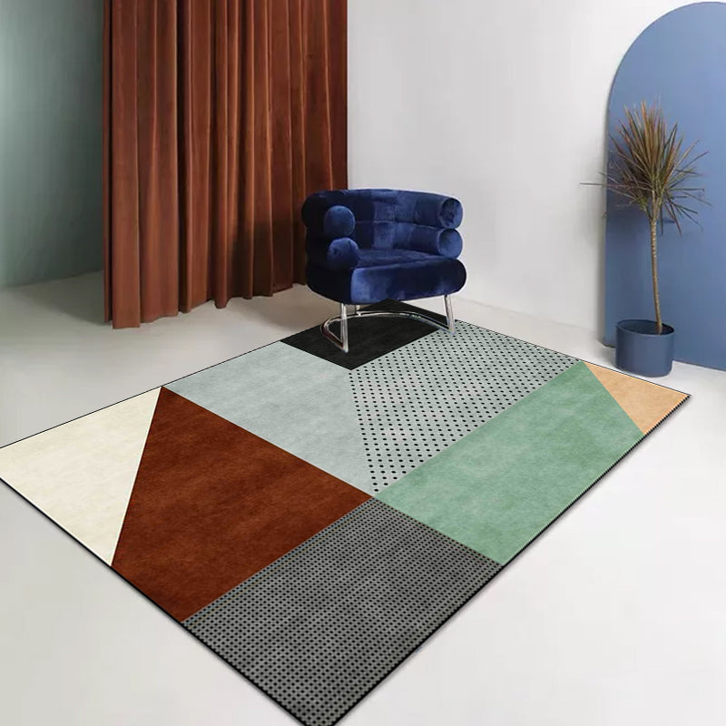 Modern Living Room Rug Multicolor Color Block Irregular Shape Dots Print Rug Polyester Non-Slip Backing Area Rug Clearhalo 'Area Rug' 'Modern' 'Rugs' Rug' 1597479