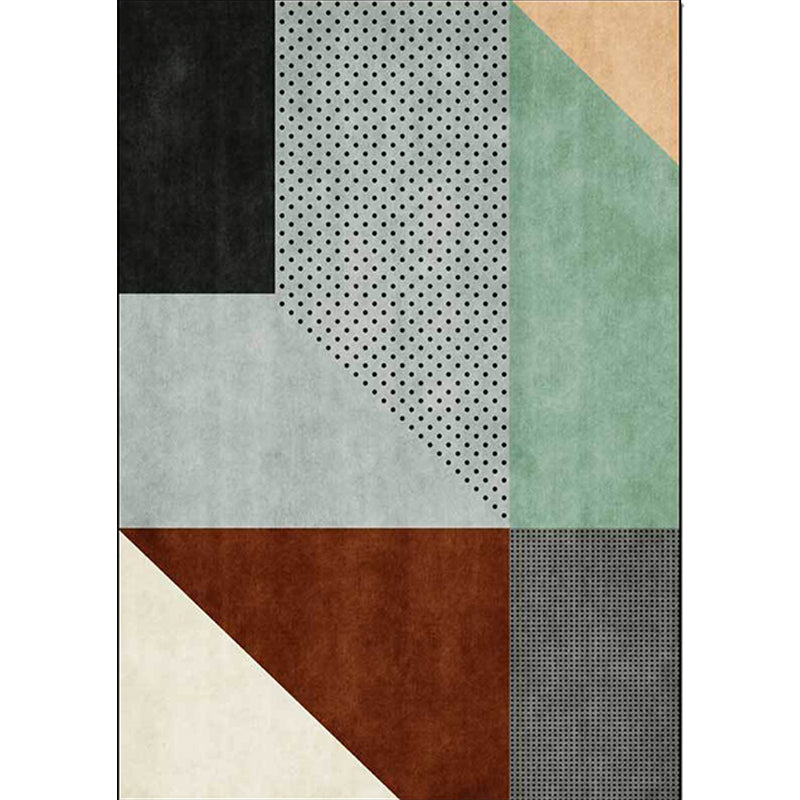 Modern Living Room Rug Multicolor Color Block Irregular Shape Dots Print Rug Polyester Non-Slip Backing Area Rug Clearhalo 'Area Rug' 'Modern' 'Rugs' Rug' 1597480