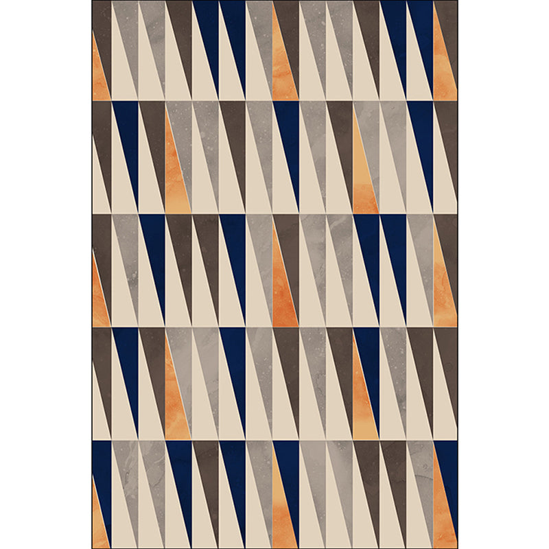 Ivory Bedroom Rug Modern Geometric Triangle Pattern Area Rug Polyester Stain-Resistant Washable Carpet Clearhalo 'Area Rug' 'Modern' 'Rugs' Rug' 1597496