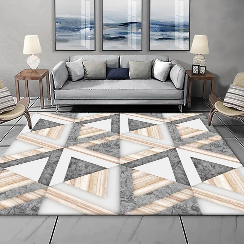 Modern Living Room Rug Multicolor Geometric Marble Print Rug Polyester Non-Slip Backing Area Rug Grey Clearhalo 'Area Rug' 'Modern' 'Rugs' Rug' 1597518