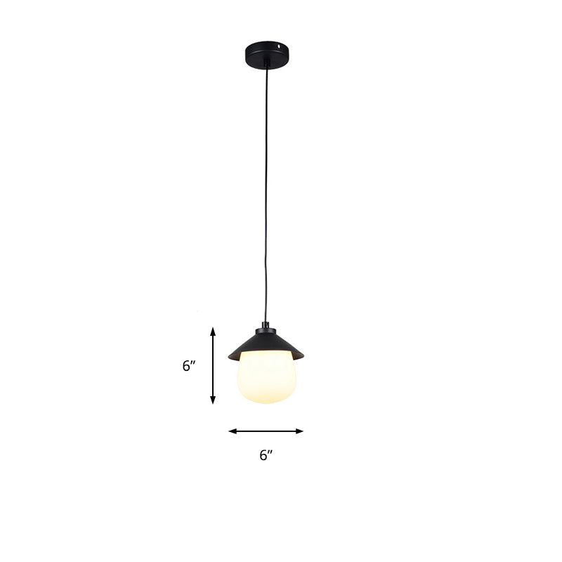 Cone Pendant Lighting with Oval Glass Shade Minimalist Black Hanging Ceiling Light for Dining Room Clearhalo 'Ceiling Lights' 'Glass shade' 'Glass' 'Modern Pendants' 'Modern' 'Pendant Lights' 'Pendants' Lighting' 159752