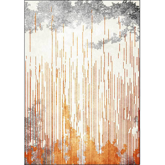 Orange and Grey Novelty Rug Polyester Stripe Pattern Rug Washable Non-Slip Backing Carpet for Living Room Clearhalo 'Area Rug' 'Modern' 'Rugs' Rug' 1597625