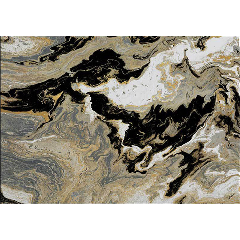 Novelty Abstract Rug Black and Golden Polyester Rug Machine Washable Non-Slip Area Rug for Bedroom Clearhalo 'Area Rug' 'Modern' 'Rugs' Rug' 1597634