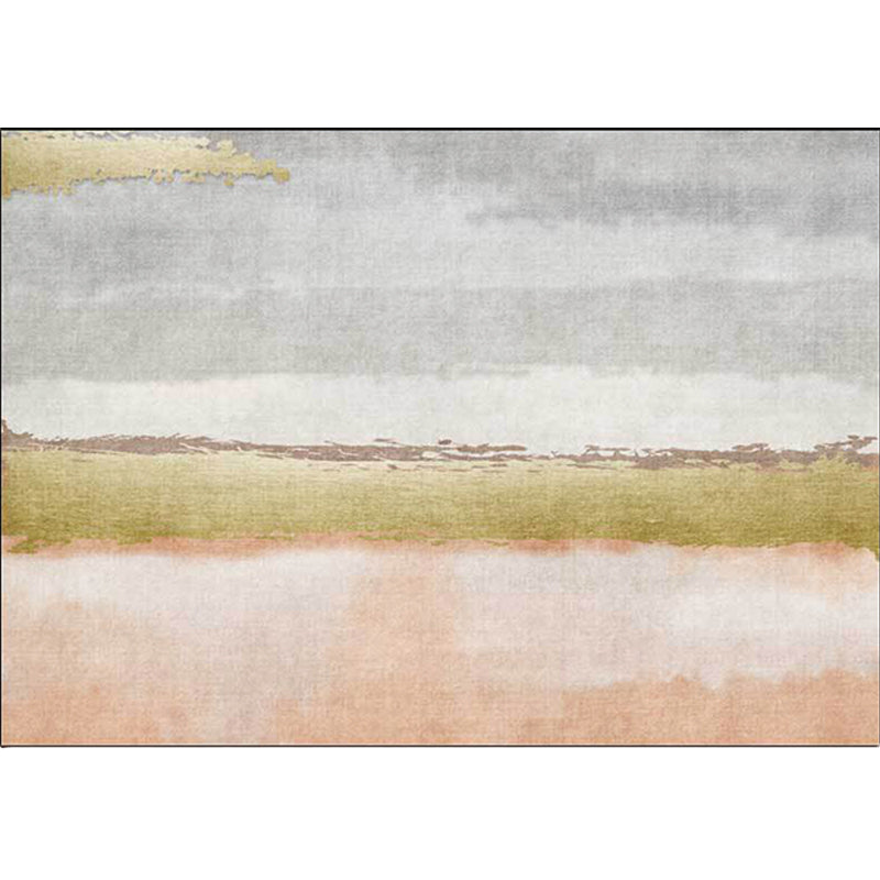 Modern Abstract Rug Grey and Pink Polyester Rug Machine Washable Non-Slip Area Rug for Bedroom Clearhalo 'Area Rug' 'Modern' 'Rugs' Rug' 1597643