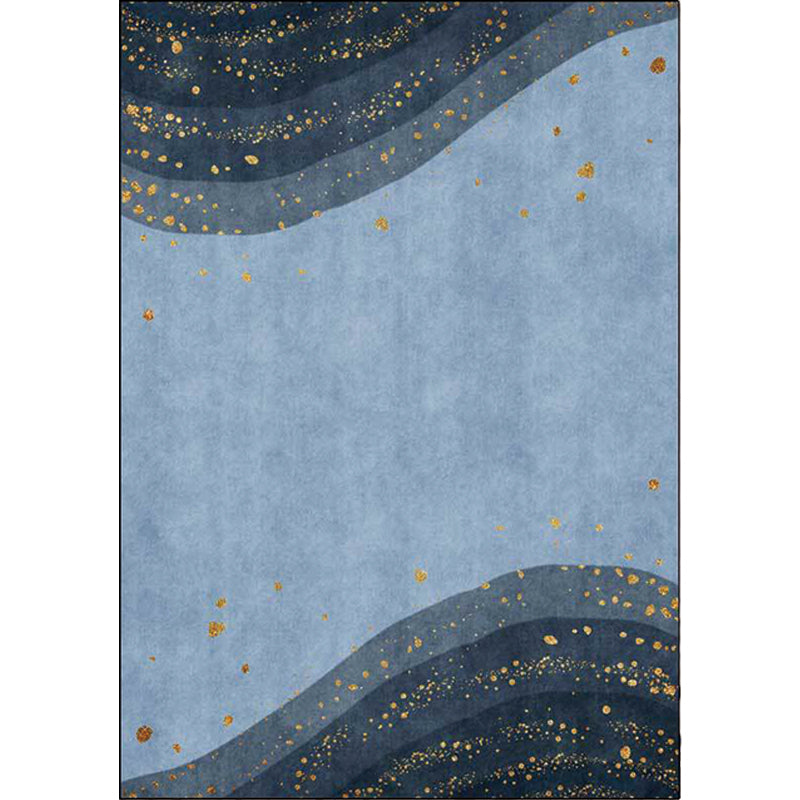 Blue Contemporary Rug Polyester Abstract Rug Washable Non-Slip Backing Carpet for Living Room Clearhalo 'Area Rug' 'Modern' 'Rugs' Rug' 1597651