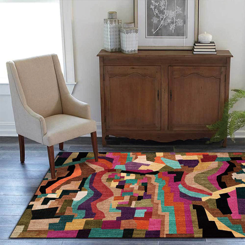 Funky Abstract Rug Multicolor Simple Rug Polyester Washable Anti-Slip Backing Area Rug for Living Room Clearhalo 'Area Rug' 'Modern' 'Rugs' Rug' 1597690