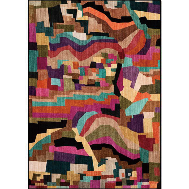 Funky Abstract Rug Multicolor Simple Rug Polyester Washable Anti-Slip Backing Area Rug for Living Room Clearhalo 'Area Rug' 'Modern' 'Rugs' Rug' 1597691