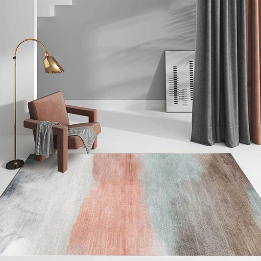 Casual Abstract Rug Green Pink and Grey Polyester Rug Machine Washable Non-Slip Area Rug for Bedroom Pink Clearhalo 'Area Rug' 'Modern' 'Rugs' Rug' 1597697