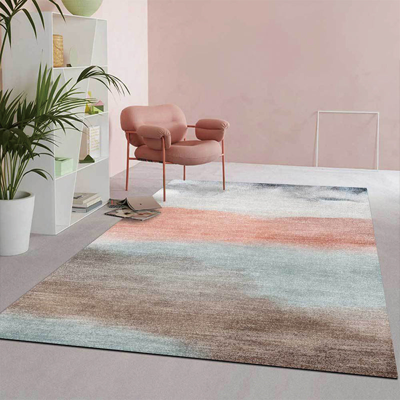 Casual Abstract Rug Green Pink and Grey Polyester Rug Machine Washable Non-Slip Area Rug for Bedroom Clearhalo 'Area Rug' 'Modern' 'Rugs' Rug' 1597698