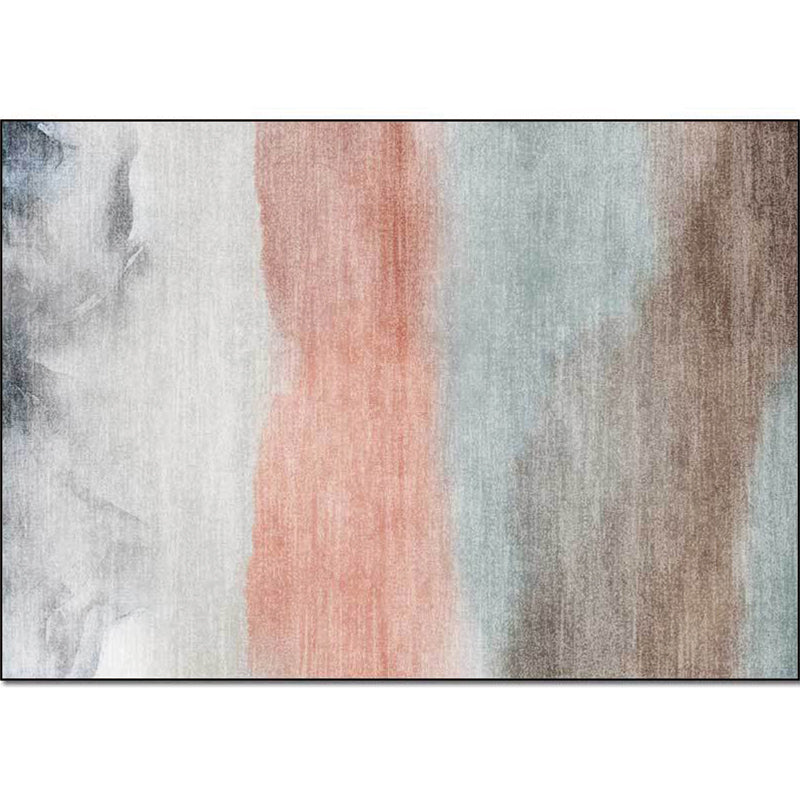 Casual Abstract Rug Green Pink and Grey Polyester Rug Machine Washable Non-Slip Area Rug for Bedroom Clearhalo 'Area Rug' 'Modern' 'Rugs' Rug' 1597699