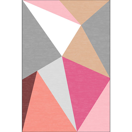 Multicolored Bedroom Rug Modern Colorblock Triangle Pattern Area Rug Polyester Non-Slip Backing Carpet Clearhalo 'Area Rug' 'Modern' 'Rugs' Rug' 1597787