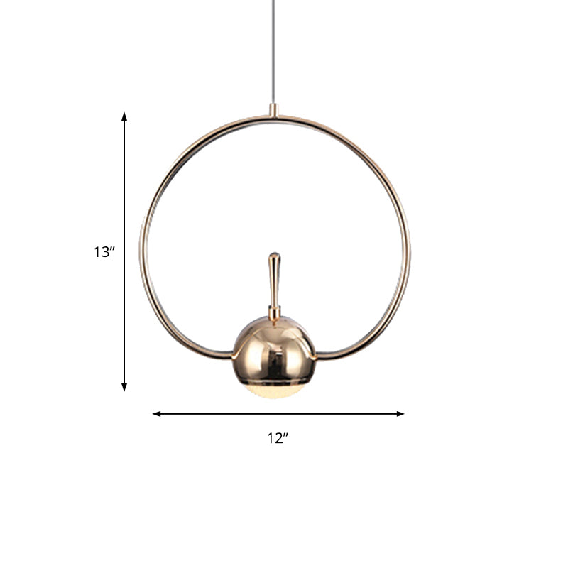 Rectangular/Triangular/Circular Wire Frame Ceiling Pendant Contemporary Metal 1 Light Chrome/Gold Pendant Light Fixture for Bedroom Clearhalo 'Ceiling Lights' 'Modern Pendants' 'Modern' 'Pendant Lights' 'Pendants' Lighting' 159780