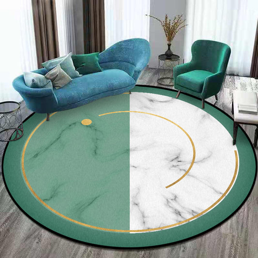 Modern Living Room Rug in Green and White Color Block Marble Print Rug Polyester Anti-Slip Backing Area Rug Green Clearhalo 'Area Rug' 'Modern' 'Rugs' Rug' 1597809