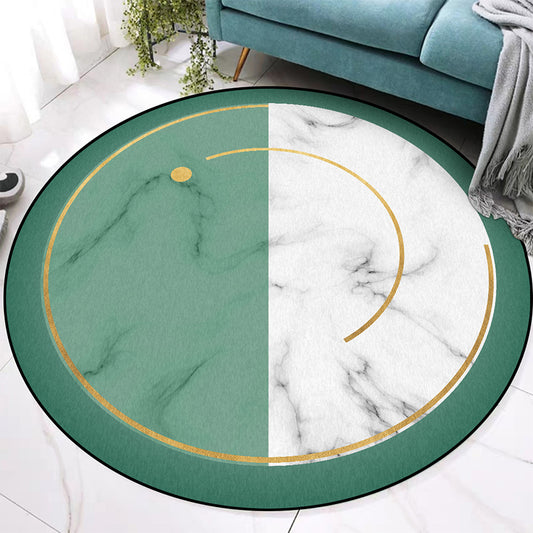 Modern Living Room Rug in Green and White Color Block Marble Print Rug Polyester Anti-Slip Backing Area Rug Clearhalo 'Area Rug' 'Modern' 'Rugs' Rug' 1597810