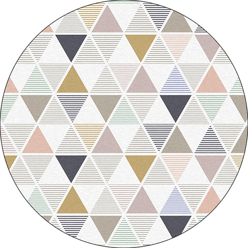 Modern Living Room Rug in Ivory Geometric Triangle Stripe Print Rug Polyester Anti-Slip Backing Area Rug Clearhalo 'Area Rug' 'Modern' 'Rugs' Rug' 1597827